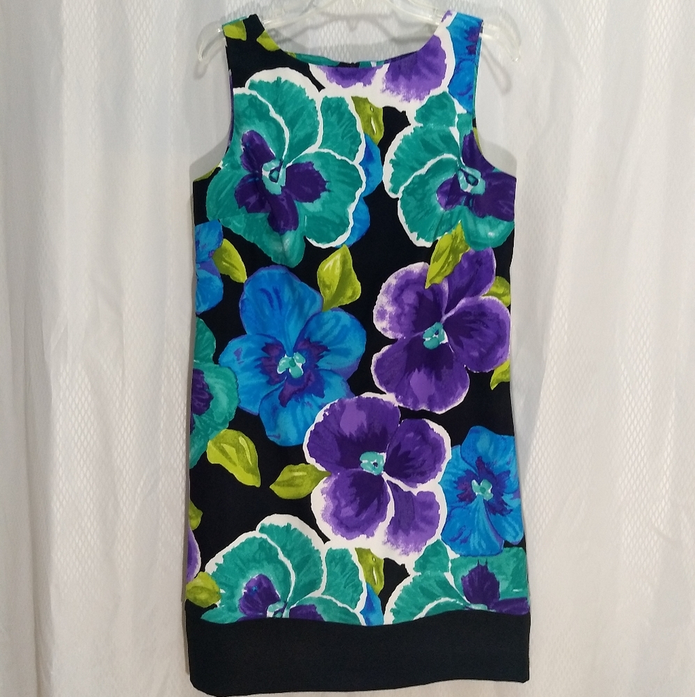 COPY - AB Studios Bold Floral Sleeveless Shift, Multicolor, Size 14